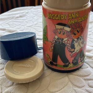 Nostalgic Raggedy Ann and Andy Aladdin Thermos w/ Lid & Cup